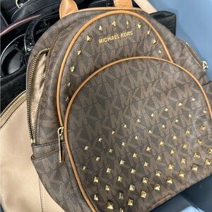 Michael Kors Brown Studded Backpack